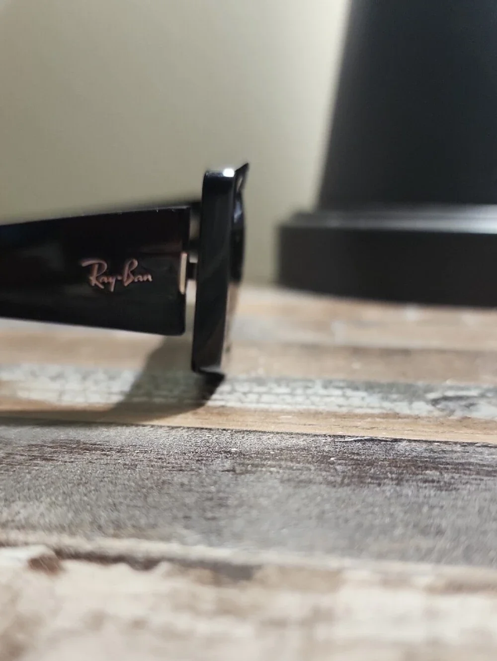 Ray-Ban Kilian Black Rectangular Sunglasses with Dark Green Lenses